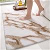 DEXI Tappeto Bagno Antiscivolo 60 x 110 cm, Tappetino Doccia Super Assorbente in Microfibra Morbido, Lavabile in Lavatrice, Design Moderni per Bagno, Cucina o Lavandino, Bianco