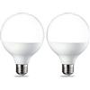 Amazon Basics Lampadine a LED, attacco Edison E27, a forma di globo, G93, 14,5 W (equivalenti a 100 W), Luce Bianca Calda, non dimmerabili, confezione da 2