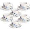 Tognana Florenne, confezione 6 tazze caffè con piatto, New Bone China, multicolor