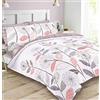 Dreamscene Allium - Set di biancheria da letto con federa con motivo floreale, double-face, motivo tartan