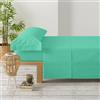 Degrees home Premium - Set Lenzuola Matrimoniale 150x190 3 Pezzi - Lenzuolo con Angoli, Piatto, 1 Federa 150x45, Verde