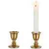 Romadedi - Portacandele vintage in ottone - Set di 2 piccoli portacandele oro per retrò anticato, decorazione da tavolo, matrimonio, soggiorno, Natale, festa, corona dell'Avvento, decorazione
