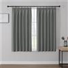 Joydeco Tende Oscuranti per Interni con Fettuccia 2 Pezzi L 117 x A 137 CM, Tende Termica Isolante Freddo e Caldo per Finestra Binario Camera da Letto e Soggiorno, Grigio Chiaro