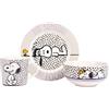 United Labels Set da colazione dei Peanuts Snoopy - Qualcuno ha detto cibo! Set di stoviglie 3 pezzi, piatto, ciotola e tazza in porcellana Bianco