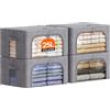 Lifewit Scatole per Armadio Rigide con Cerniera, Contenitori per Armadio Salvaspazio, Scatole Vestiti Cambio Stagione con Struttura in Metallo Pieghevole, Grigio, 25 L, 4 Pezzi