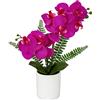 Briful Orchidea Artificiale in Vaso, Orchidee Finte da Interno, 15.9"/ 40CM Decorativo Vero Tocco Bonsai Tavolo da Pranzo centrotavola Ornamento da Bagno, Viola
