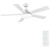 Newday 132cm Ventilatore da Soffitto Bianco, Ventilatore da Soffitto con Luce e Telecomando Réversible, 5 Pale da Soffitto con Luce Dimmerabile, per Soggiorno Camera da Letto Cucina Terrazza