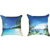 Ulticool - Federa per cuscino - Spiaggia Mare Palma Estate - Set di 2 motivi - 45 cm x 45 cm - Cuscino decorativo senza imbottitura - Federa accessorio per divano letto - Blu