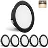 YindaLux Faretti LED da Incasso 230V 3W 4000K IP44 LED Spots 55-58MM 6PCS Nero