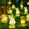 Mstnoixgc LED Catena Luminosa Pasquale, 3M 30 LED Catena Luminosa Pasqua, Luci Pasquali con Coniglietto Carota Uovo, Luci di Pasqua a Batteria, Bianco Caldo, per Pasqua, Feste, Giardino, Camera, Tavolo