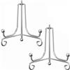 Deolven Porta Piatti, 2 Pezzi Piedistallo Supporto Cavalletto, Segnaposto per Battesimo & Laurea, per Foto, Cornici, Libri di Cucina, Tablet e Arte, Esposizione, Vetrinetta Espositiva, 8 Pollice Argento
