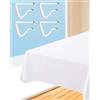 HW CASA Tovaglia Antimacchia 140X180CM,Omaggio 4 Ferma Tovaglia da Tavola,Tovaglia Bianca ×8 Posti,Tovaglia Antimacchia Rettangolare per Cucina,Soggiorno ed Esterni,Tovaglia in Poliestere Lavabile