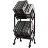 VEDECASA Supporto per dischi in vinile DJ con carrelli, facile da spostare, scaffale porta album mobile, supporto per riviste, organizer per file per ufficio - scaffale