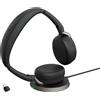 Jabra Evolve2 65 Flex Link380c UC Stereo - Headset stereo wireless con USB-C per piattaforme UC incl. stazione di ricarica
