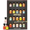 Thoughtfully Smokehouse by Thoughtfully - Set 20 Spezie BBQ - Miscele di Spezie per Barbecue e Griglia - Regalo Originale per Uomo - Compleanno & Festa del Papà - Jalapeño, Chipotle, Cajún e Altro