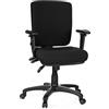 HJH Office 702200 Sedia da ufficio ZENIT BASE tessuto nero Sedia girevole ergonomica, schienale basso e braccioli regolabili