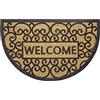 Hanse Home Zerbino in cocco per interni ed esterni, 45 x 75 cm, semicircolare, per esterni, in gomma Welcome, resistente alle intemperie, antiscivolo per ingresso ed esterni, naturale