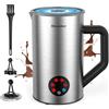 Morpilot Montalatte Elettrico, Milk Frother in Acciaio Inossidabile, 6 in 1 Funzione, Capacità 150ml Cappuccino o 350 ml Latte Caldo