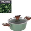 KASANOVA Casseruolacon coperchio verde New Ceramic (20 cm due manici)