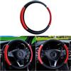 CGEAMDY coprivolante per auto impermeabile, coprivolante in pelle elastica, volante antiscivolo per veicoli, accessori universali per volante 37-38 cm (Rosso)