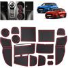 BSTW Compatibile con Ford Focus MK4.5 2022 2023 2024 2025 Tappetini Antiscivolo per Ford Focus ST-Line Tappetini in Gomma per Console Centrale, Porta Bicchieri, Scanalatura Porta (ST-Line Rosso)