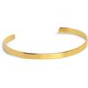 SINGULARU - Brazalete Plate. Acciaio con finitura placcata in oro 18Kt. Bracciale rigido e regolabile con apertura di 3 cm. Gioielli per donna
