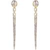 Clearine Orecchini Moda moda Cristallo Ovale Lungo perlina Bar Lampadario pendente Trasparente AB Oro fondo
