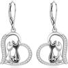 VONALA Leverback, orecchini in argento sterling 925, opalo/fiore, trifoglio, acchiappasogni, larimar, spada, orecchini a goccia, gioielli regalo per donne, middle, Argento, Zircone sintetico