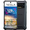 Tesla EXPLR 9 Smartphone Android, 128 GB, Dual SIM e MicroSD espandibile, batteria da 8300 mAh, robusto, resistente a urti, acqua e polvere, display da 6,78