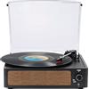 WOCKODER Giradischi in vinile vintage per dischi in vinile con altoparlanti Giradischi azionati a cinghia Supporto a 3 velocità, riproduzione wireless Bluetooth, cuffie, ingresso AUX, linea RCA,