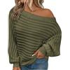Generic Maglione natalizio lavorato a maglia maglione invernale all'uncinetto top da donna monospalla oversize maglione lavorato a maglia a maniche lunghe maglione autunnale allentato casual 2024 maglioni