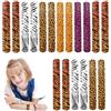 POPOYU 24 braccialetti a scatto con stampa leopardata, tigre, zebra, giraffa, braccialetti a scatto per regali, sacchetti e bomboniere, per bambini, safari, safari, animali della giungla, forniture