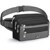 Xoolkly Marsupio Uomo Donna Marsupio Sportivo con la Tracolla Regolabile Marsupio Running Donna con 7 Zip Tasche per Corsa Ciclismo Campeggio Escursionismo Viaggi, Nero