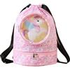 Voici et Voila Borsa Piscina Mare Bambina Sacca Mare Ragazza Zaino Spiaggia Piscina Bambina Borsone Nuoto Palestra Zaino Nuoto Arena Impermeabile Bambina Unicorno Rosa