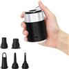 anngrowy Pompa Gonfiatore Elettrico Portatile Ricaricabile 4000mAh Con Luce & Gancio Pompa A Batteria Senza Fili Pompa Elettrica Per Materasso Gonfiabile Mini Pompetta Elettrica Rapido Con 5 Ugelli