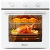 Disaenvir Forno Elettrico da Incasso Disaenvir 60 cm Autosufficiente, Bianco, 60L 2,2kW, Timer, Funzione Pizza, 6 Funzioni, Con Grill & Vassoio da Forno Smaltatol, Riscaldamento Rapido