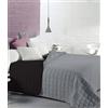 HomeLife Copriletto una Piazza e Mezzo Primavera/Estate | Trapuntino Leggero una Piazza e Mezza Bicolore e Reversibile | Trapunta Mezza Stagione Primaverile, Leggera, Elegante e Colorata Nero/Grigio