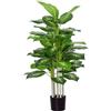 HOMCOM Pianta Artificiale Decorativa Sempreverde Altezza 120 cm, Pianta Finta da Interni con Vaso Ø17x14.5 cm Nero