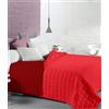 HomeLife Copriletto Matrimoniale Primaverile/Estivo Trapuntato Made in Italy | Morbida Trapunta Matrimoniale Mezza Stagione Bicolore e Reversibile | Trapuntino Leggero Bordeaux/Rosso