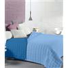 HomeLife - Trapuntino Singolo Mezza stagione Made in Italy | Copriletto Trapuntato Singolo Primaverile/Autunnale Bicolore e Reversibile | Trapunta Singola Leggera (90 gr/mq) Blu/Azzurro