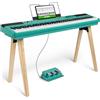 Alesis Recital Home Pianoforte Digitale con 88 Tasti Pesati con azione a Martello, Supporto, Pedali e Lezioni, Turchese