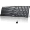 TECURS Tastiera Wireless Bluetooth, Tastiera Senza Fili Full-Size, Tastiera da Ufficio Multi-Dispositivo con 3 Canali Bluetooth per PC Computer Windows Mac, Tastiera Layout Italiano QWERTY, Nero