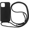 wentdzSW Cover Compatible con iPhone 12 Mini(5.4) - Cordino per Custodia con Collana Case Opaca Antiurto con Laccio/con Cordino TPU Corda Silicone Case -Nero