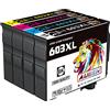 AUBEN 603XL Cartucce Compatibili per Epson 603 XL Multipack per Expression Home XP-2100 XP-2105 XP-3100 XP-4100 XP-2150 XP-3150 XP-4150 XP3105 XP-4105 Workforce WF-2810 WF-2830 WF-2850 WF-2820 WF-2835