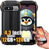 Blackview N6000SE 2025 Rugged Smartphone Mini, 12GB+128GB Android 13 Telefono Robusto, 13MP+8MP, 3700mAh, 4.3 HD+ Schermo Cellulari Resistente IP68, Dual 4G LTE Mini Telefono,NFC/GPS/OTG/FM, Arancio