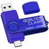BORLTER CLAMP 64GB Chiavetta USB 3.0 Type-C, BorlterClamp 2 in 1 Pendrive (USB C e USB-A 3.0) Memoria Flash OTG USB Flash Drive Girevole per Android Smartphone Samsung S10 S8, Huawei honor, Laptop, PC (Blu)