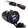 CESFONJER Moto Impermeabile Dual USB Caricatore, Presa USB Impermeabile, 5V 2.1A Caricatore ad Alta Velocità LED Indicazione con Voltaggio per Moto, Auto, Camper, Camion, Barche e Molto Altro Ancora.