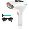 NALONE Epilatore Luce Pulsata, Luce pulsata professionale IPL, Luce Pulsata 999,900,Epilatore a luce pulsata IPL per Donne, Uomo, Gambe, Corpo, lunghezza d'onda fino a 1200 NM, due modalità (Bianco)