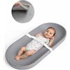 COMOMY Fasciatoio Neonato Impermeabile | Materassino Fasciatoio con Cintura di Sicurezza | Morbido, Leggero e Portatile | Facile da Pulire | per Cassettiera e Comò | Grigio
