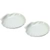 Generic 2 piatti in porcellana a forma di conchiglia, per antipasti e stuzzichini, colore: bianco, 15,5 cm o 23 cm (23 cm)